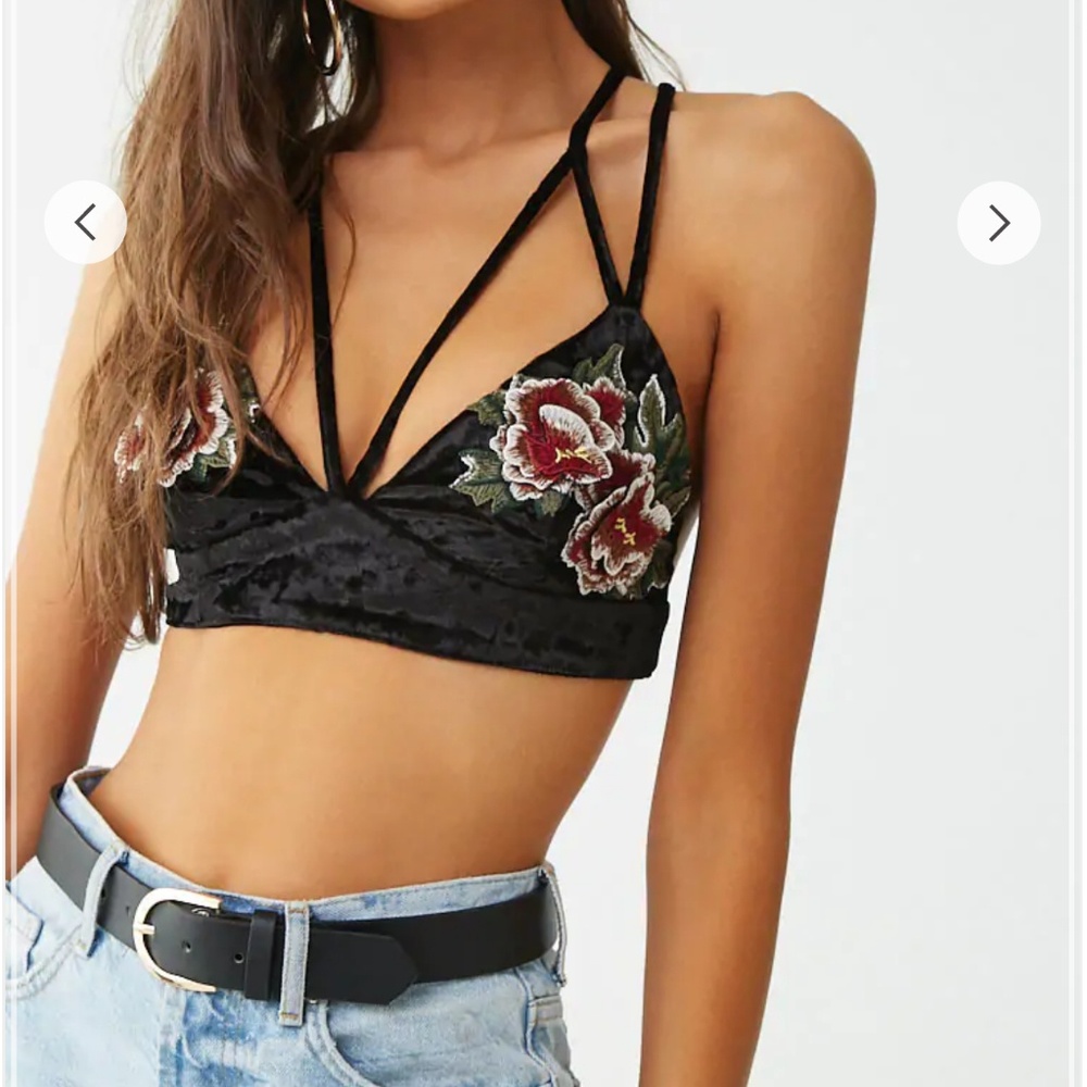 Forever21 velvet rose bralette - Picture 2 of 6